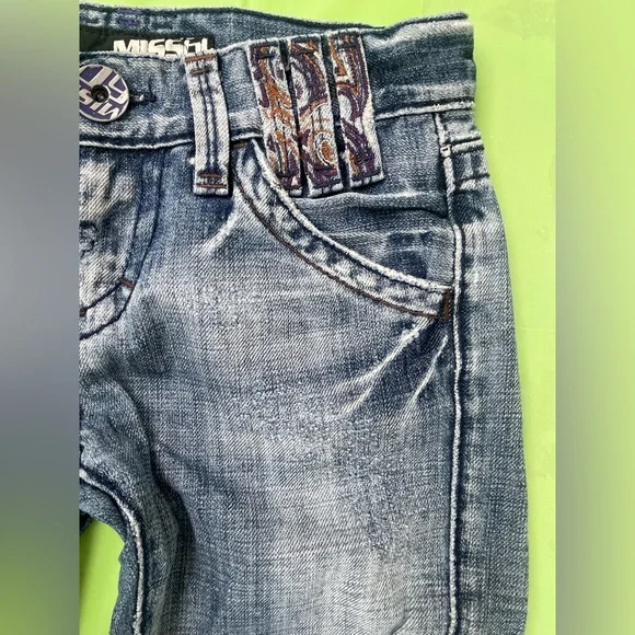 LOW RISE MISS SIXTY YK2 VINTAGE BLUE JEANS ,DISTRESS WITH EMBROILED POCKETS 24 - Picture 2 of 16